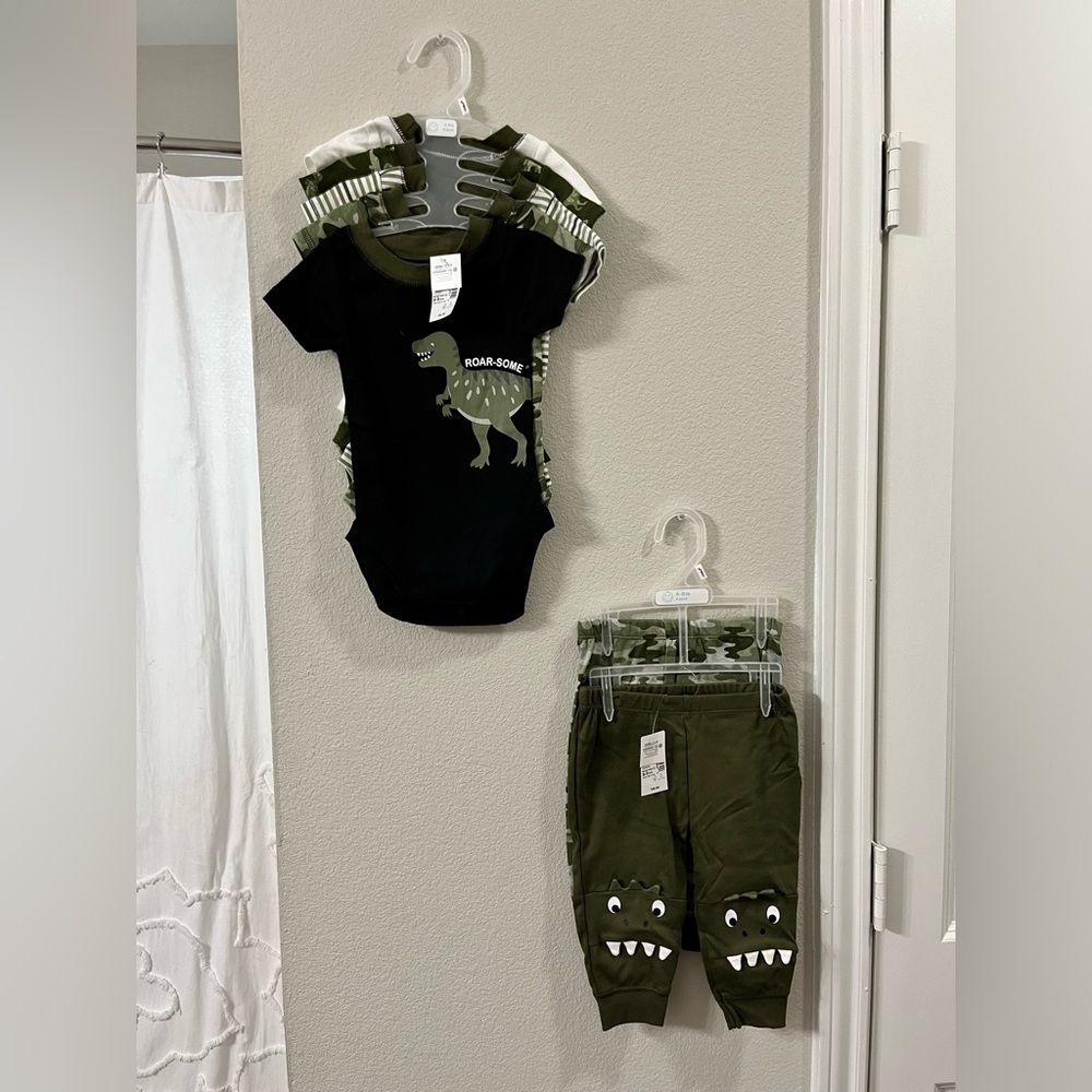 7-Piece Dinosaur Onesie & Pant Set